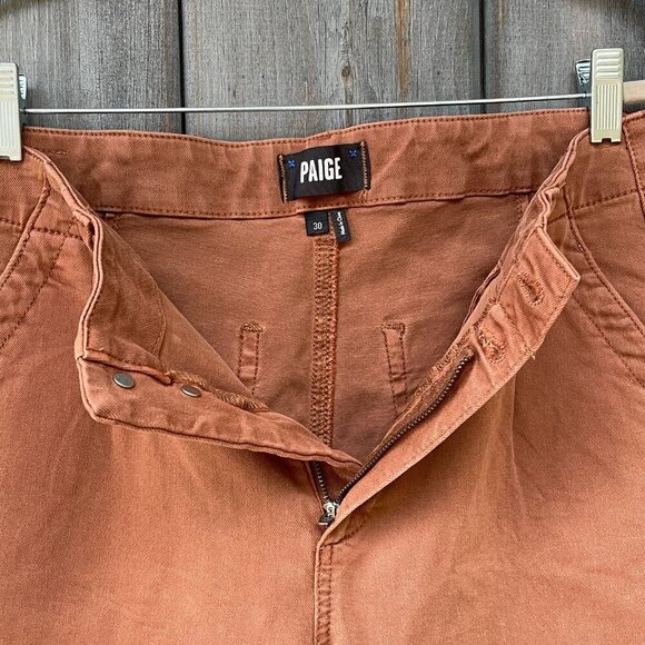 NWOT PAIGE Mayslie Pleated Cotton Twill Jeans in Vintage Mocha Womens 30 Joggers - Picture 5 of 16